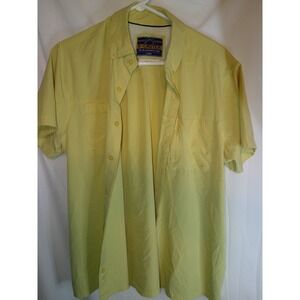 X-Caster Fishing Shirt UPF 30+‎ Sun Protection Short Sleeve Yellow Large